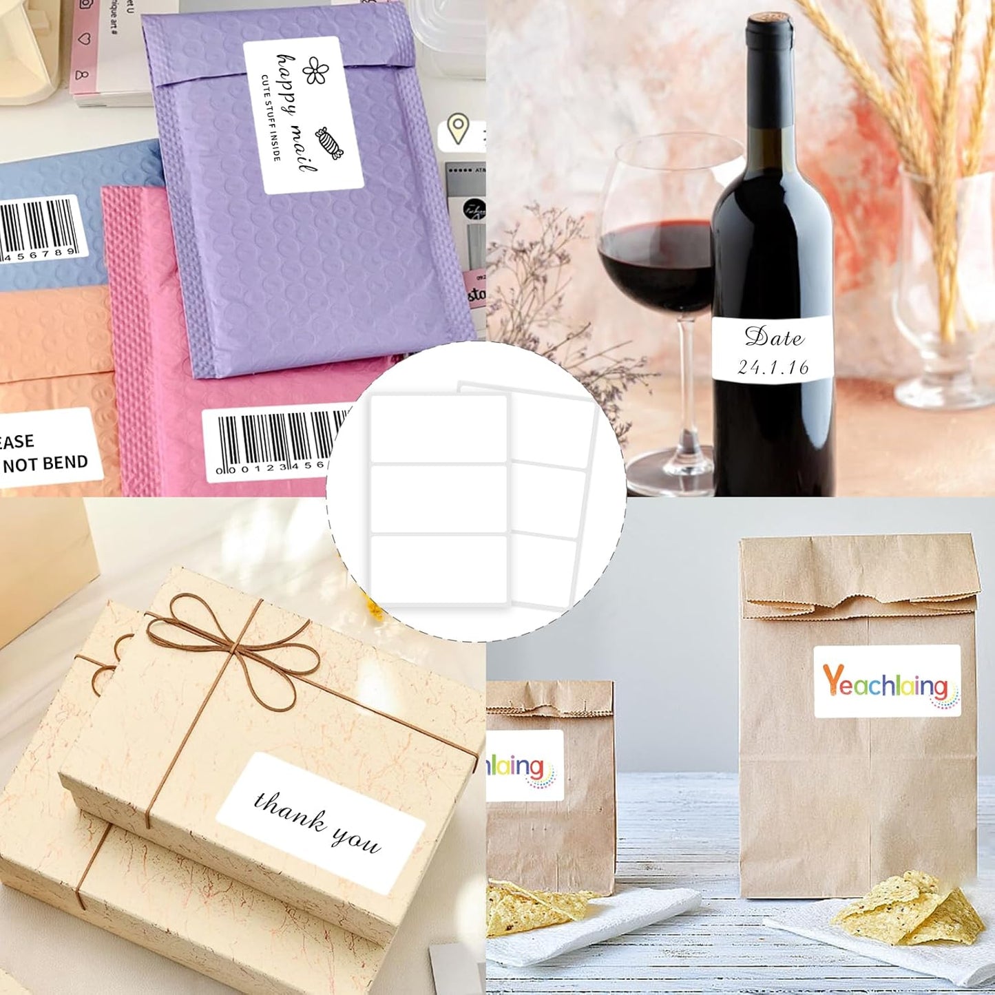 2×4 Inch Removable Blank Freezer Labels,Water/Oil/Tear Resistant/Ink Won't Smudge No Residue (105pcs,1 Bag)