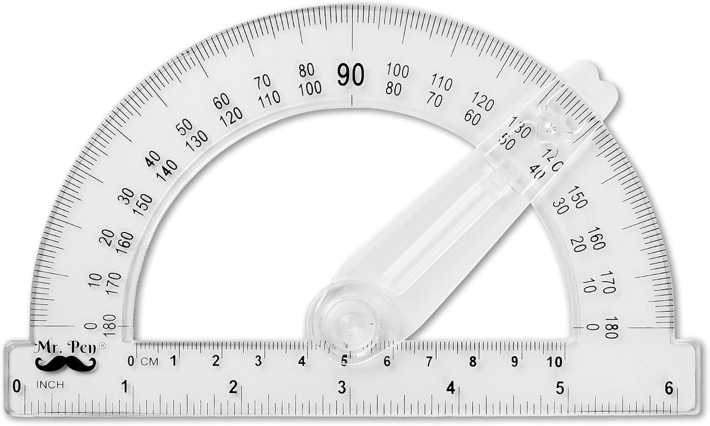 Mr. Pen- Protractor, 6 Inches Protractor with Swing Arm, Pack of 3