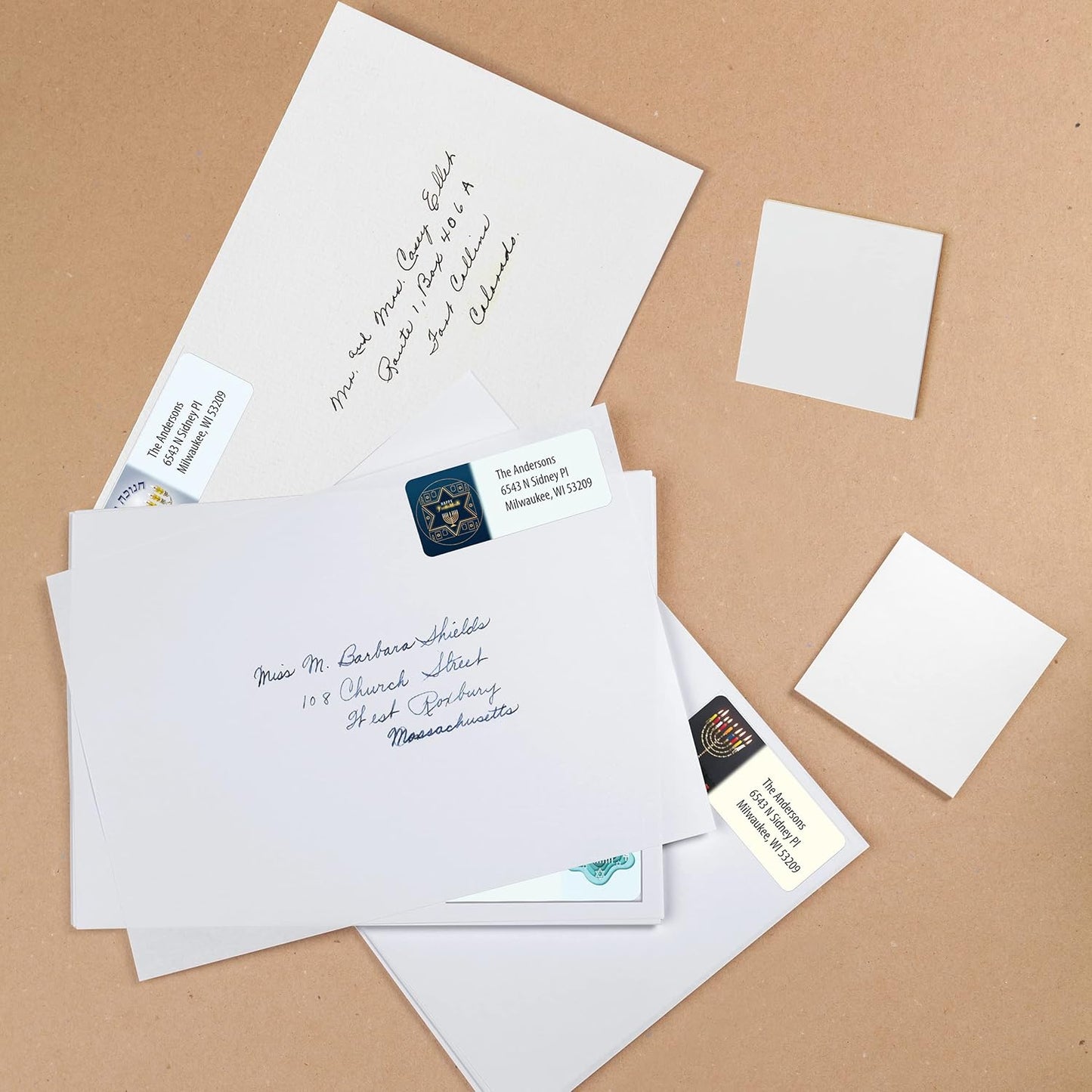 Customized Personalized Address Labels - Made in The USA by Kenco (500 Labels, Hannukah)