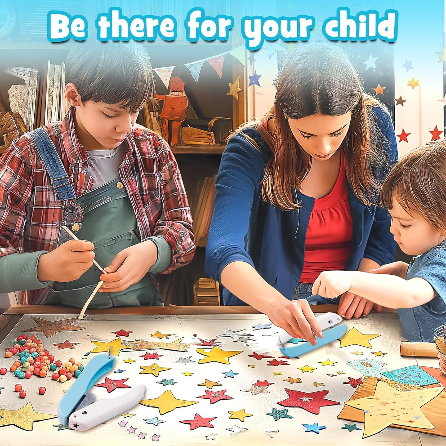 UCEC Star Hole Punch Small Hole Puncher, 1/4in Single Hole Punch, Handheld Hole Paper Punch Puncher for Craft Paper Tags Clothing Ticket DIY Scrapbook Tool