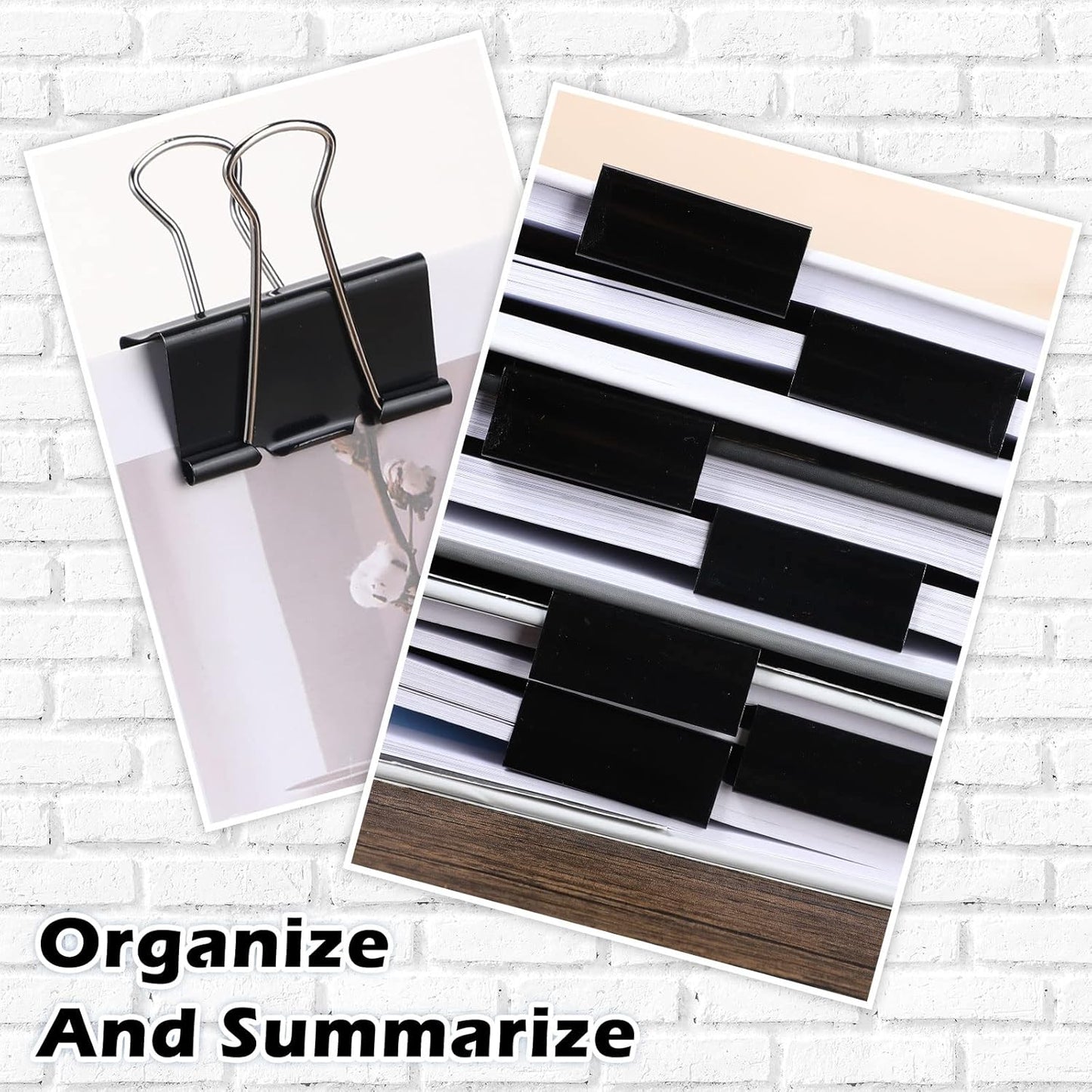 Yexiya 300 Pcs Large Binder Clips Bulk Big Paper Clamps Office Supplies Paper Clamps for Teachers Students School Office Business Paperwork Supplies (Black, 1.61 Inch)