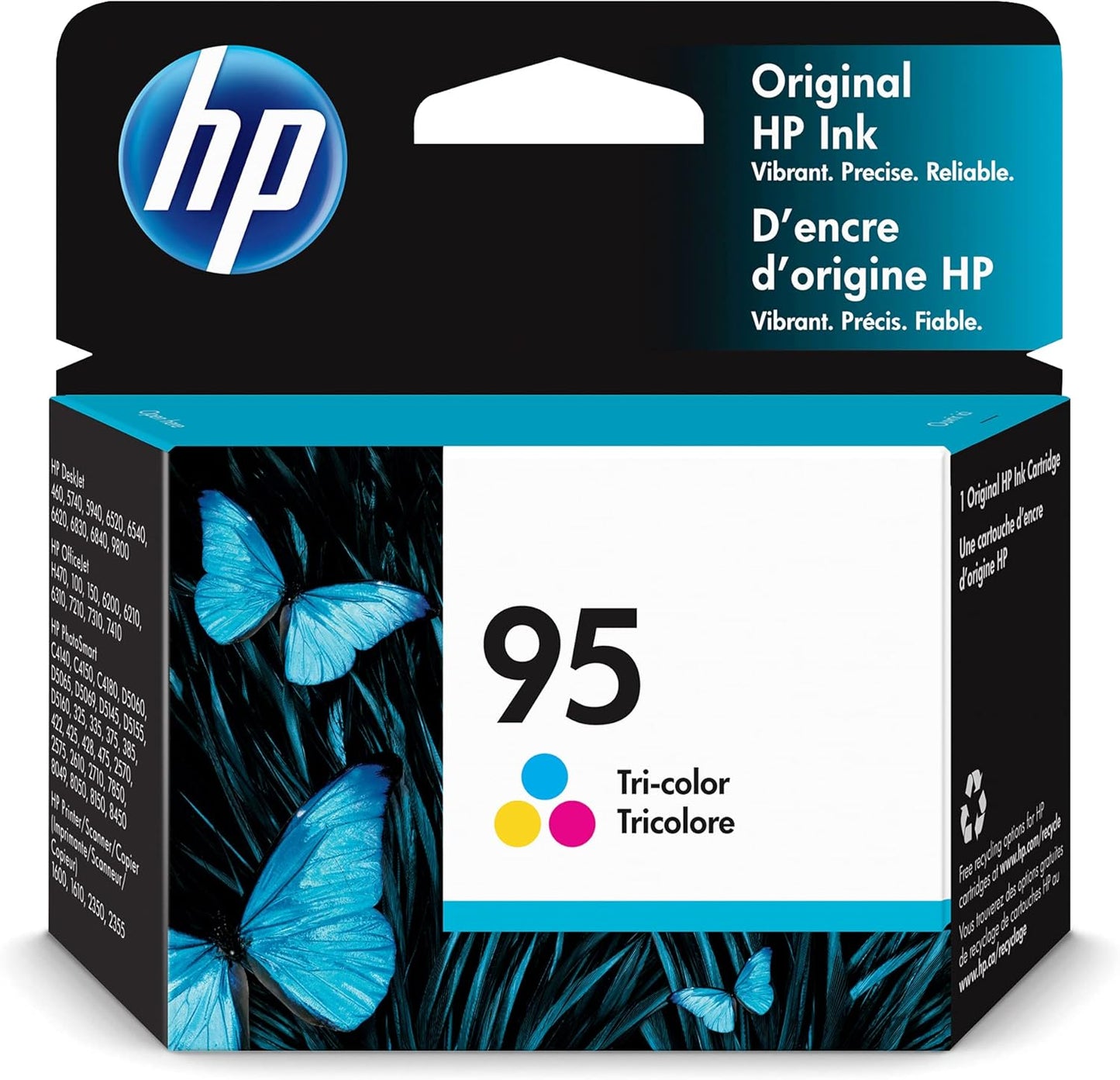 HP 95 Tri-color Ink | Works with HP DeskJet 460, 5000, 6000, 9800; OfficeJet H470, 100, 6000, 7000; PhotoSmart C4100, D5000, 300, 400, 2000, 7850, 8000; PSC 1600, 2350 Series | C8766WN