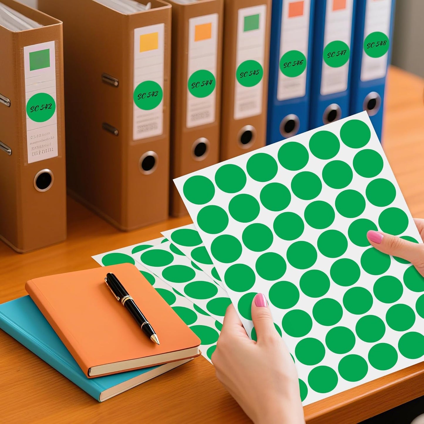 PARLAIM 1 inch Round Green Dot Sticker,720PCS Permanent Adhesive Color Code Circle Sticker Labels for Office Classroom Garage Sale