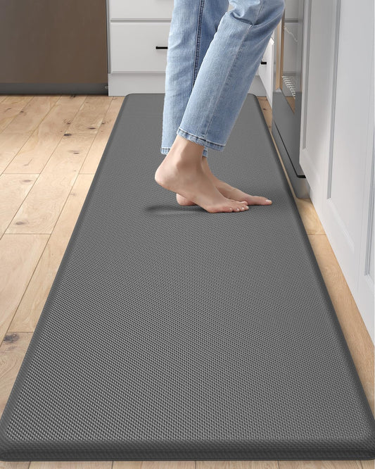 DEXI Kitchen Mat Cushioned Anti Fatigue, Non Slip Waterproof Comfort Standing Floor Rug for Kitchen, Office, Sink, Laundry, 70x20, Grey