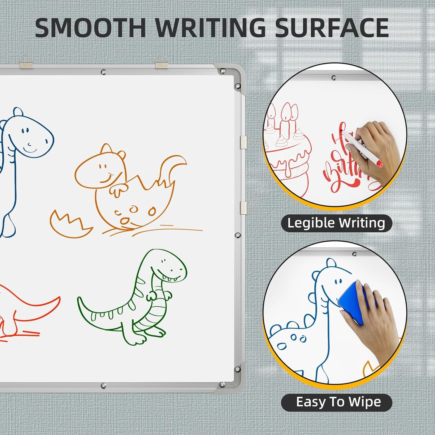 Polegas 24" X 36" Magnetic Dry Erase Board Whiteboard with Lines, Wall Hanging Monthly Calendar to Do List Schedule Board