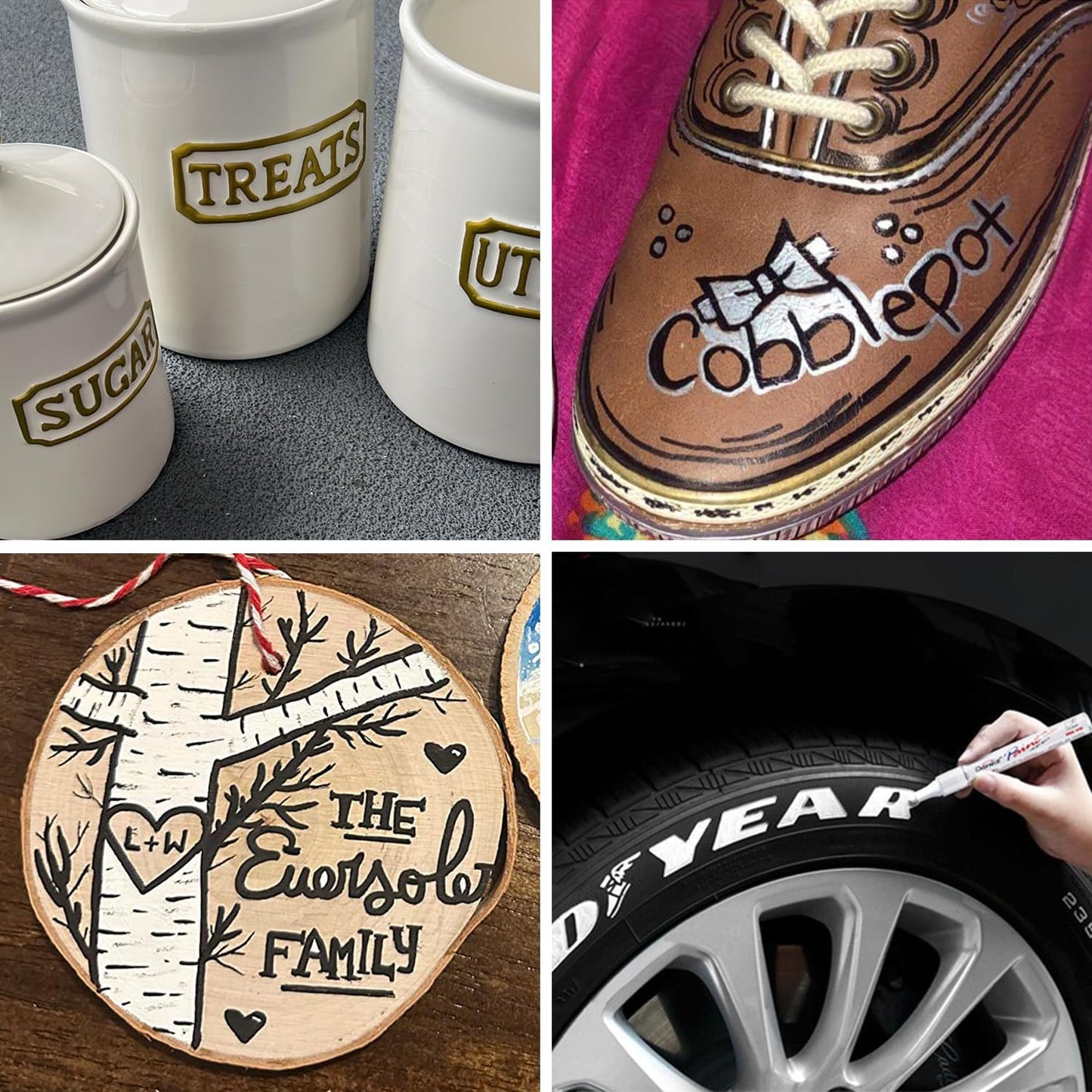 Overseas 48 Yellow Paint Pens Markers, Oil Based Permanent Markers Set - Quick Drying, Waterproof, Fade-Resistant, Medium Tip Paint Pens for Wood, Metal, Rock, Ceramic, Plastic, Canvas, Glass, Rubber