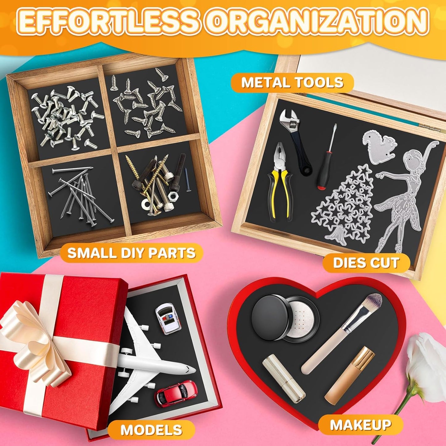 FINDMAG Magnetic Sheets (8” x 10”), Pack of 12, Flexible Magnet for Hanging Pictures, Photos, Paper Magnet for Dies, Adhesive Magnetic Sheets for Fridge, Locker, Cabinet Doors.