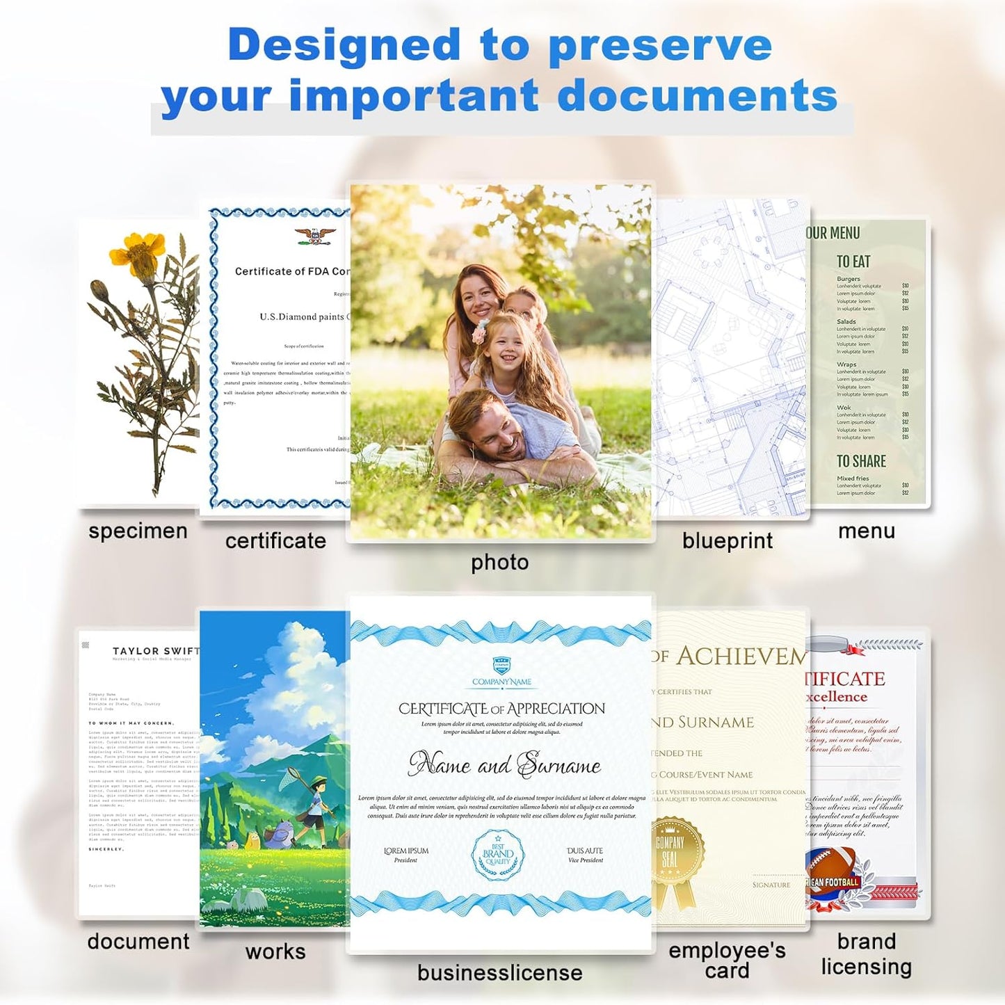 1400 Pack Laminating Sheets, 5Mil 9" x 11.5" Laminating Pouches，5Mil Clear Thermal Lamination Sheet Paper for Laminator, Holds 8.5 x 11 Inch Sheets