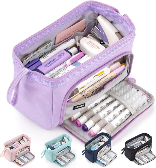 HVOMO Pencil Case Large Capacity Pencil Pouch Handheld Pen Bag Cosmetic Gift for Office School Teen Girl Boy Men Women Adult (Purple)