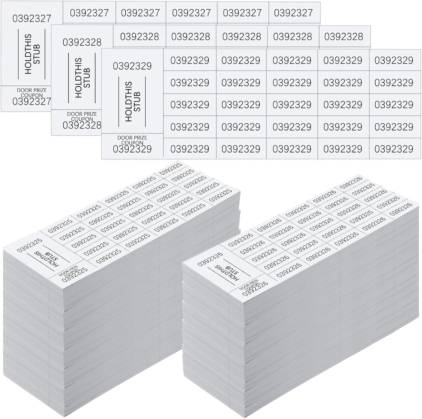 Kosiz 2000 Sheets Raffle Ticket 25 Bid Chinese Auction Tickets Tricky Tray Basket Raffle Sheets for Back to School Class Rewards Carnival Door Prizes Events(White)
