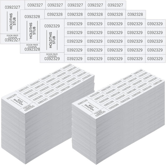 Kosiz 2000 Sheets Raffle Ticket 25 Bid Chinese Auction Tickets Tricky Tray Basket Raffle Sheets for Back to School Class Rewards Carnival Door Prizes Events(White)