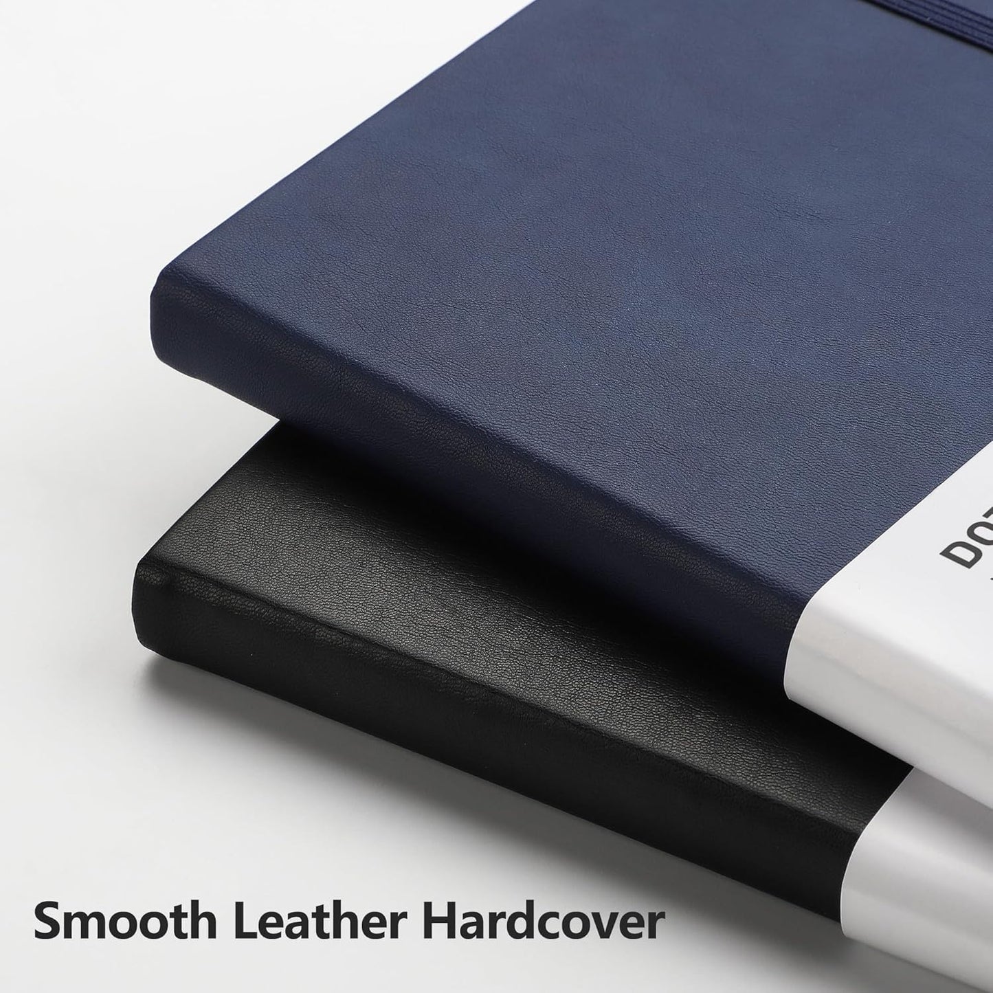 RETTACY Bullet Dotted Journal Notebook, 2-Pack, 160 Numbered Pages per Pack, A5 Medium Size (5.7'' x 8.3''), 120 GSM Thick Paper, Leather Hardcover, for Bullet Journaling (Black & Navy Blue)