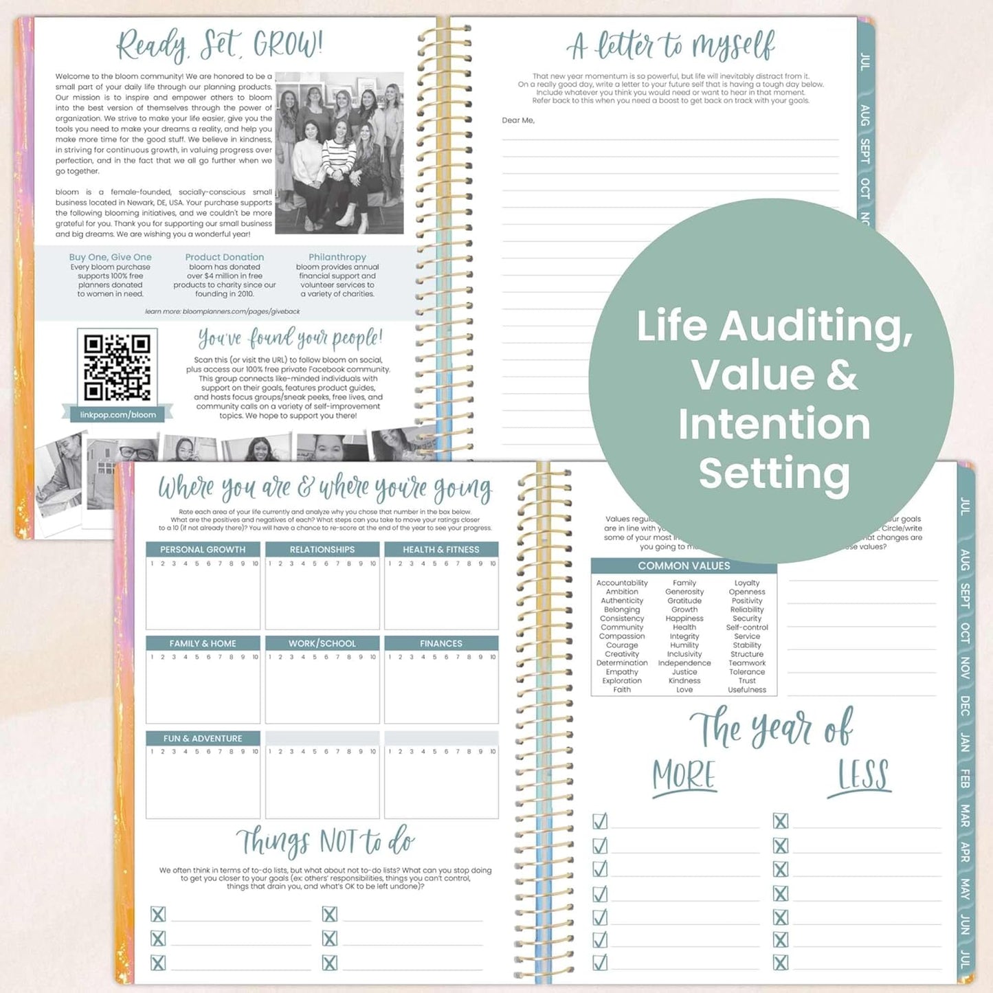 bloom daily planners 2025-2026 (8.5" x 11") Academic Year Daily Planner (July 2025 - July 2026) - Weekly & Monthly Dated Agenda Organizer with Stickers & Tabs - Creating A Life I Love