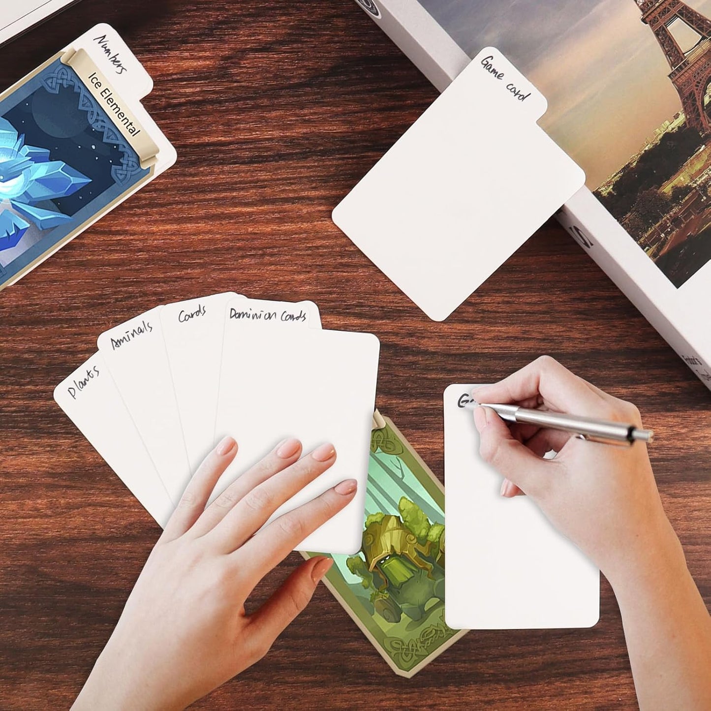 300 Pieces Trading Card Dividers, Blank Paper Card Dividers White Card Separators with Tabs for Storage Boxes, MTG TCG Sports Game Cards, 2.6 x 4.1 Inches