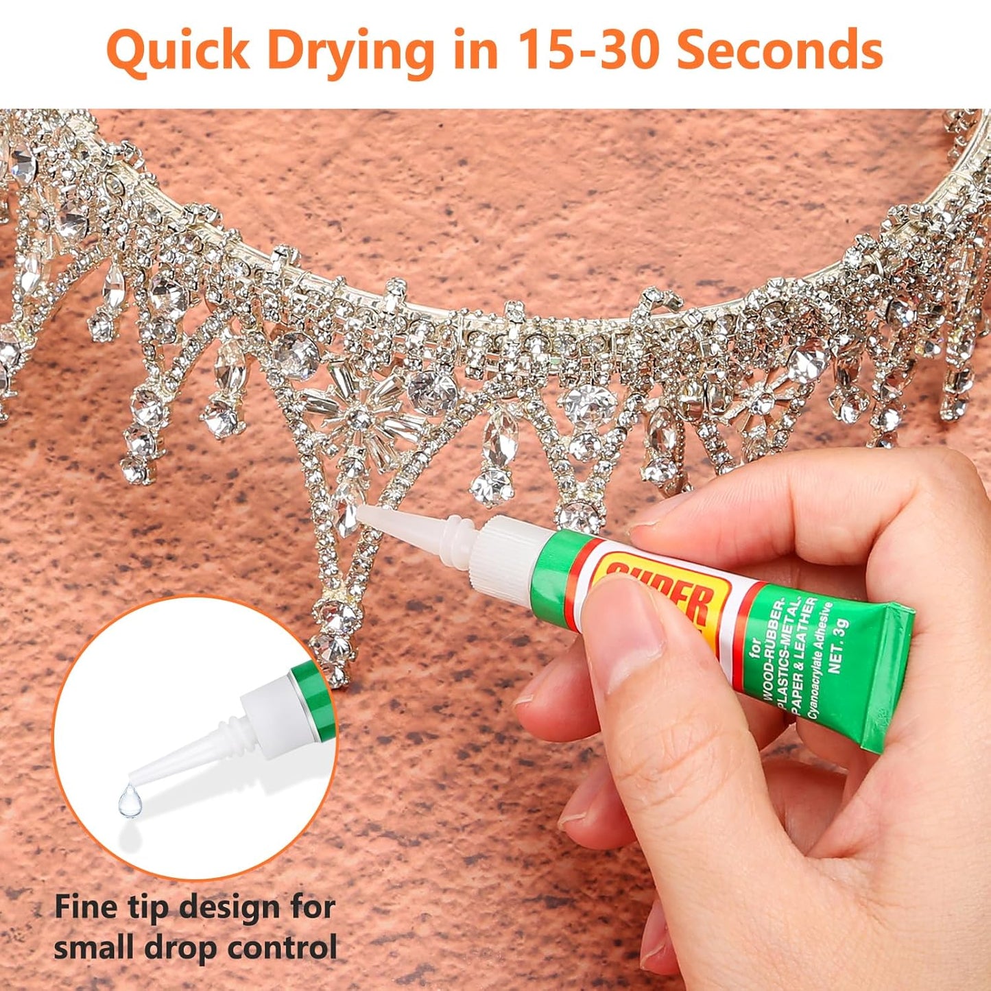 36 x 3g Super Strong Glue for All Purpose, Clear Cyanoacrylate Adhesive Instant Quick Dry Superglue Gel Tubes Bonding Plastic, Metal, Glass, Leather, Wood, Rubber, Jewelry, DIY Crafts Repair