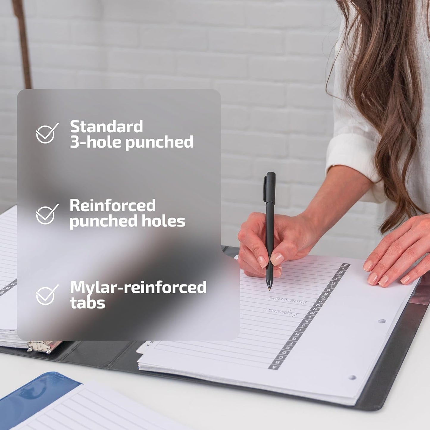 Davis Group A-Z Index Tab Dividers for 3 Ring Binders, Customizable Table of Contents, 6 Sets