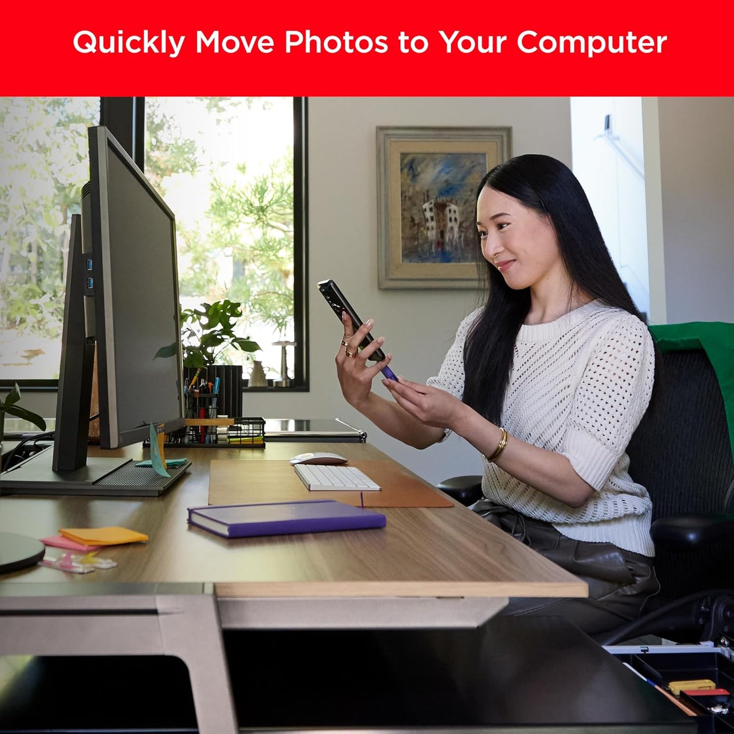 SanDisk 256GB Phone Drive - The 2-in-1 USB for Smartphones, Tablets, and Computers - Thumb Drive with USB Type-C and Type-A Connectors, Nasturtium Orange - SDDDC6-256G-G46NO