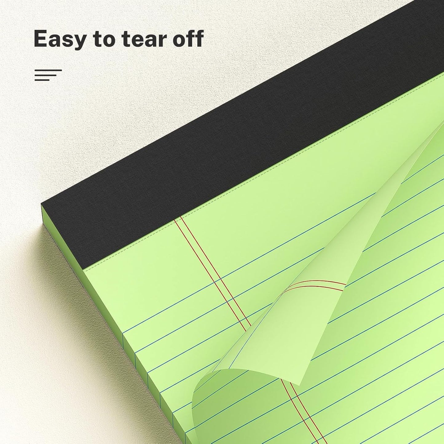 12 Pack Color Legal Pads 8.5 x 11 College Ruled Paper Note Pads Narrow Ruled 50 Sheets per Notepad Perforated Writing Pad Durable Sturdy Back 8x11 Pads of Paper Pink Purple Blue Green White Yellow