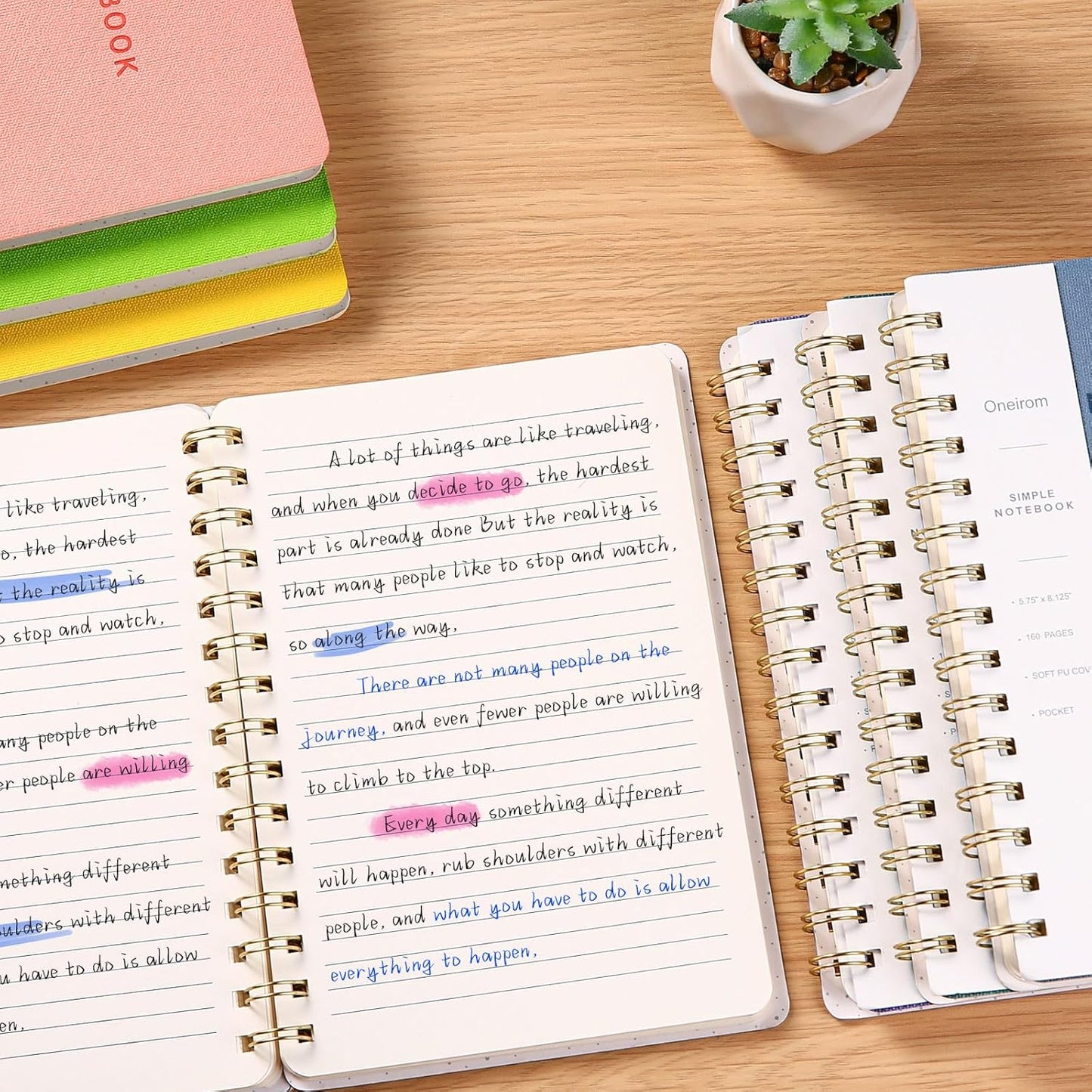 Lined Spiral Notebook College Ruled A5 Journal Book for Note Taking, 160 Pages Writing Journal for Office and Home School Supplies 5.75x8.125 inch (0Grey)