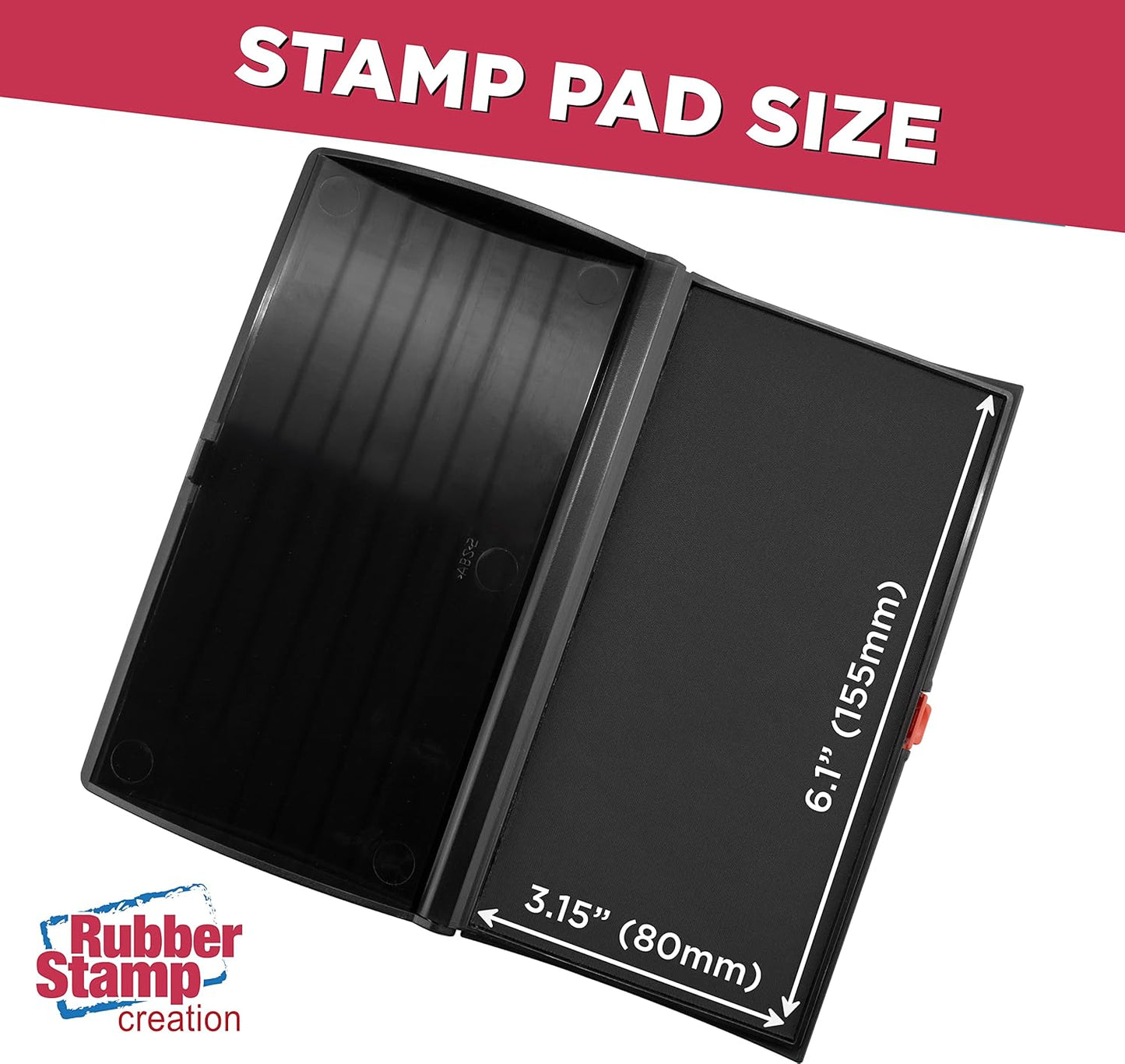 Large Premium Black Ink Stamp Pad - 3" by 6" - Quality Felt Pad
