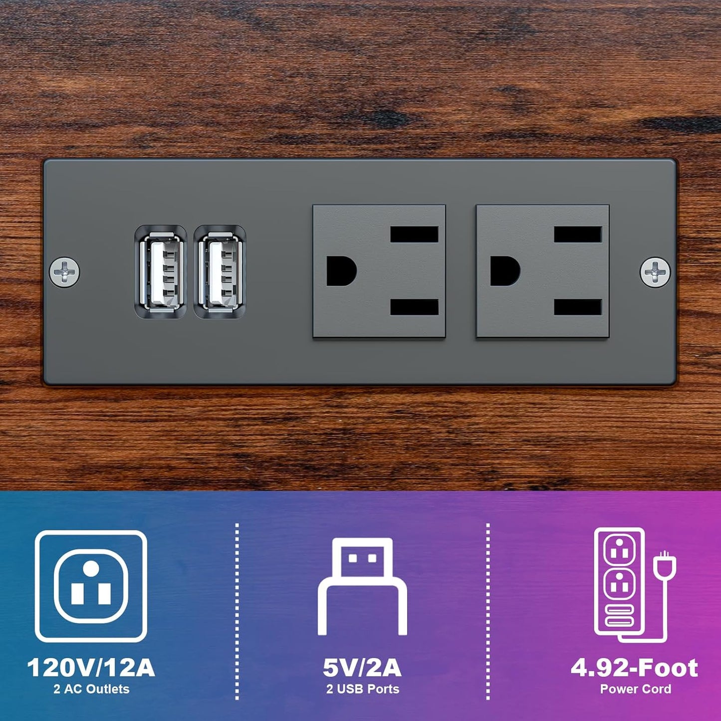 Height Adjustable Computer Tower Stand with Charge Station and USB Charging Port, 2-Tier ATX-Case Cart, Under Desk Mobile PC Stand, CPU Holder Cart with Locking Caster Wheels for Fits Most PC
