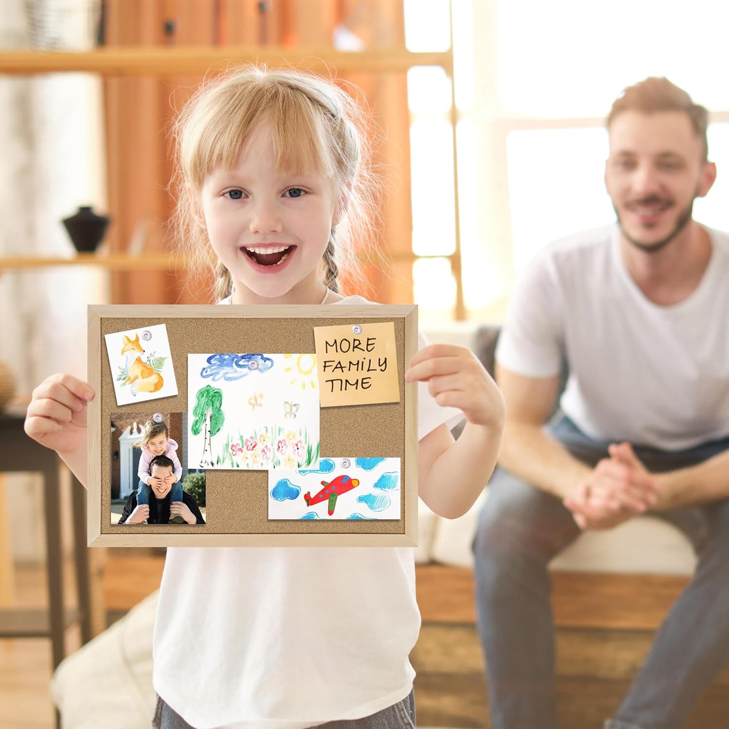 Cork Board Bulletin Board,11x15 Cork Board for Office with Pin Oak Wood Boards,Hanging Corkboards for Office Home School Message Board or Vision Board Decoration.