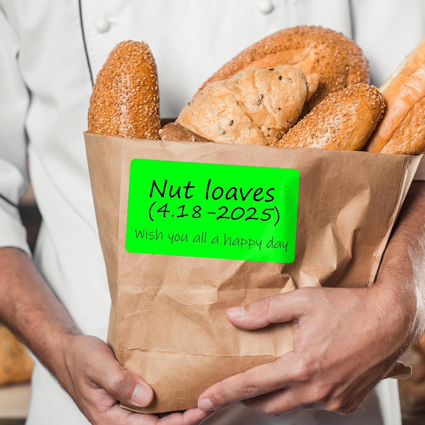 PARLAIM 3x5 inch Rectangle Color Code Stickers, 1000PCS 4 Rolls Square Adhesive Inventory Label, Fluorescent Green