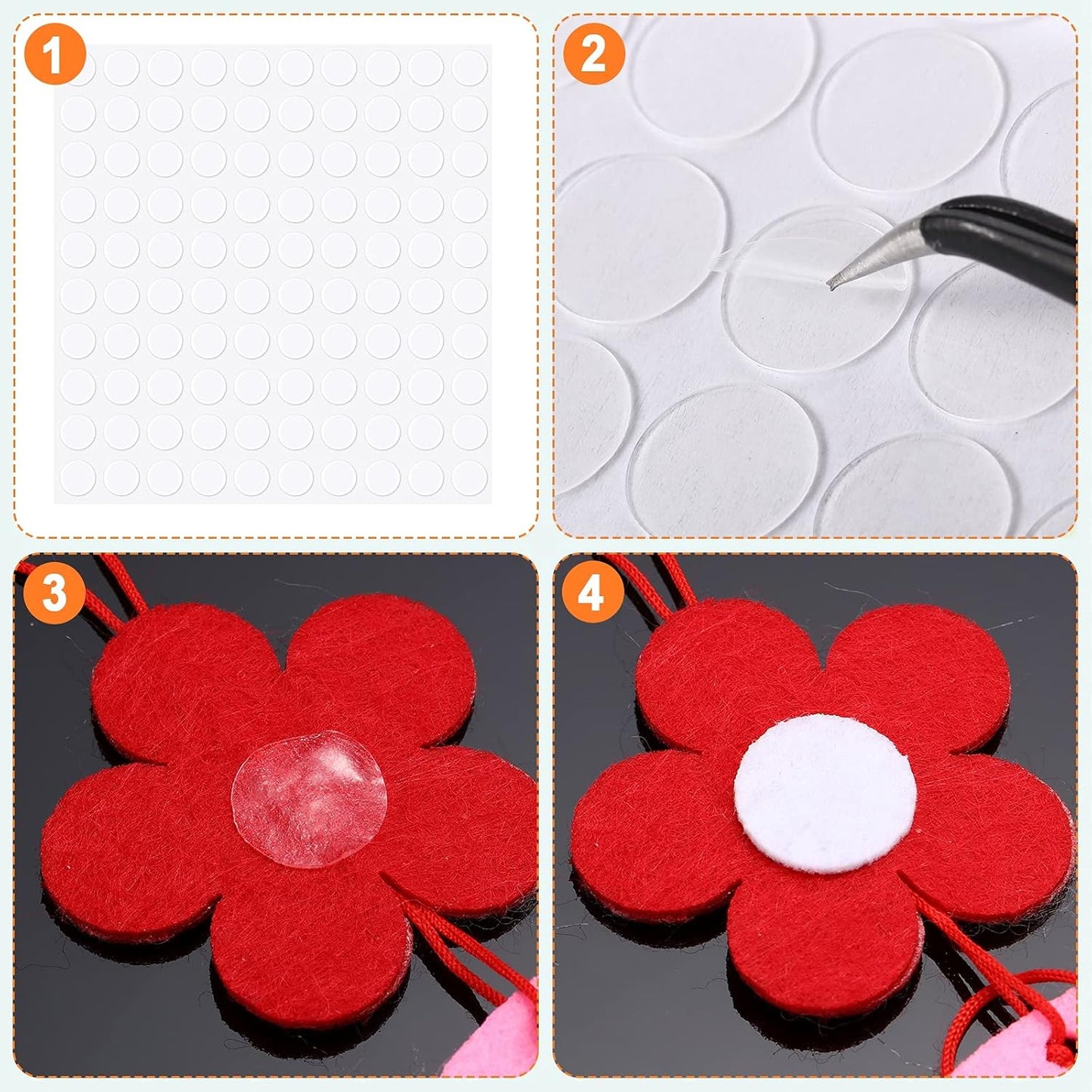 Zonon 1000 Pcs Double Sided Adhesive Dots Clear Glue Point Tape Stickers Balloon Glue Round Mini No Traces Adhesive Sticker Dot Sticker for Classroom Decor Craft DIY Office (0.39 Inch/ 10 mm)