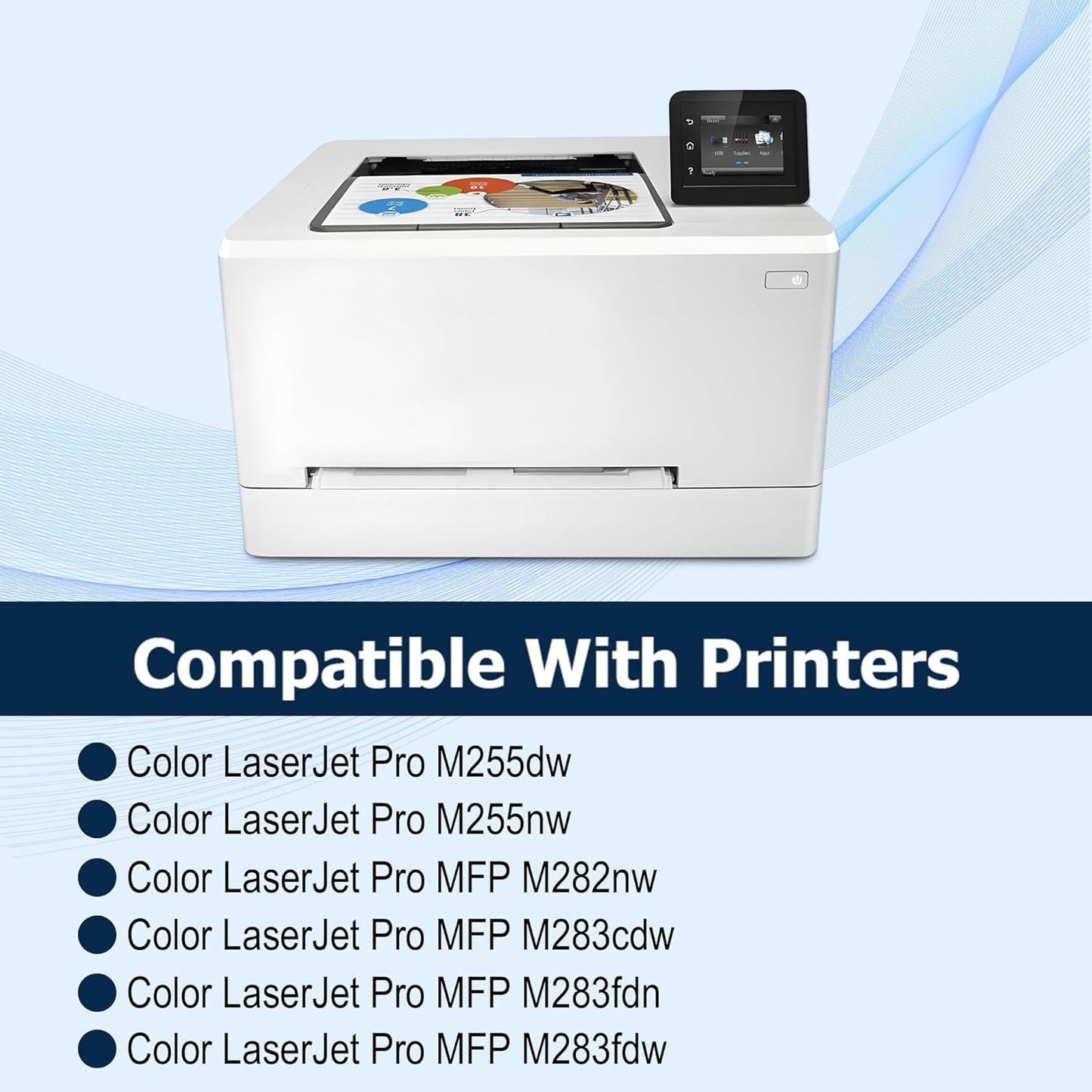 2 Pack Replacement for HP 206A Black Toner Cartridge W2110A for HP Color Laserjet Pro MFP M283cdw M283fdw M282nw M255dw,M255nw Toner Printer Ink (with Chip)