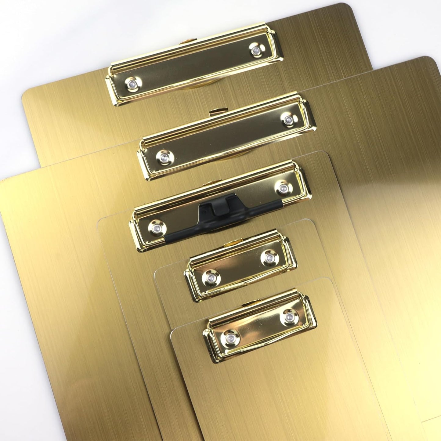 Stainless Steel Magnetic Clipboard with Pen - Multiple Sizes, Magnetic Design, Essential for Office and Home (Gold 9.2 x 12.5 Inches)