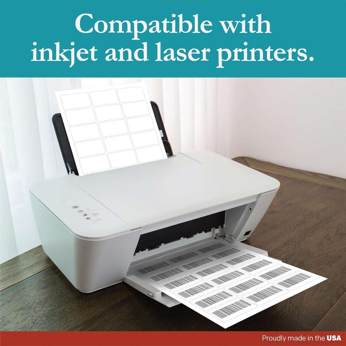 Premium Label Supply White Sticker Rectangle Labels – 2.5" x 1.563" – Laser/Inkjet Compatible – (18 per Sheet), 2000 Sheets – 36,000 Total Adhesive Labels