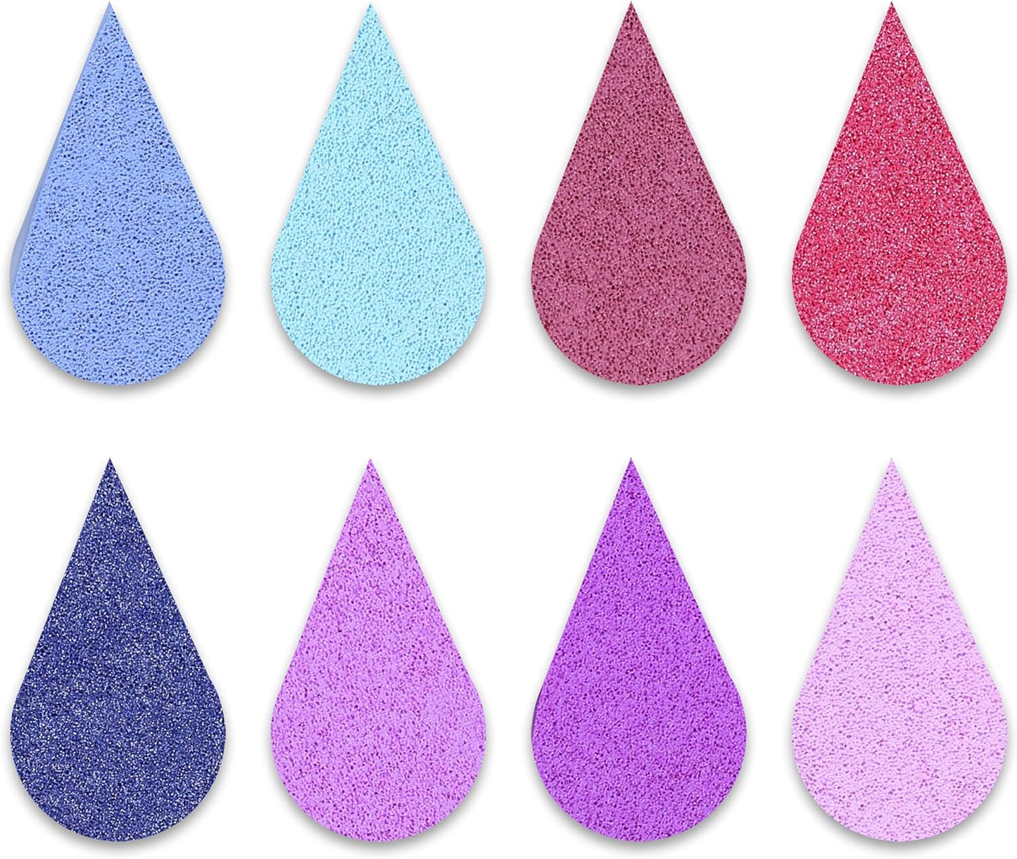 YPSelected 8 Assorted Multi Colours Waterdrop Shaped Craft Rubber Stamps Petal Ink Pads for Paper Wood Fabric (Set 1029)