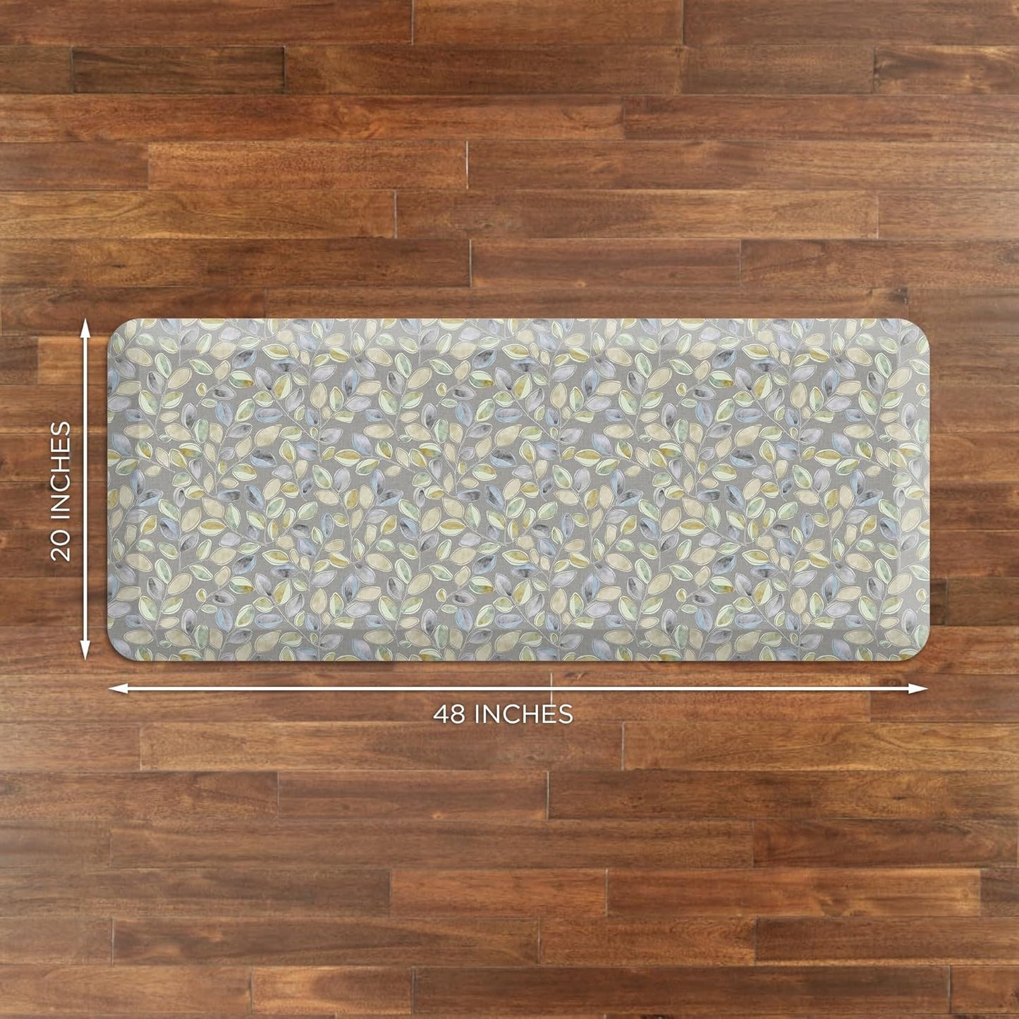 GelPro Anti-Fatigue Designer Cushioned Comfort Kitchen Floor Mat, Padded Stain-Resistant, Waterproof, Non-Slip Comfort Padded Desk/Office Mat, Orchard Grey Lake 20x48