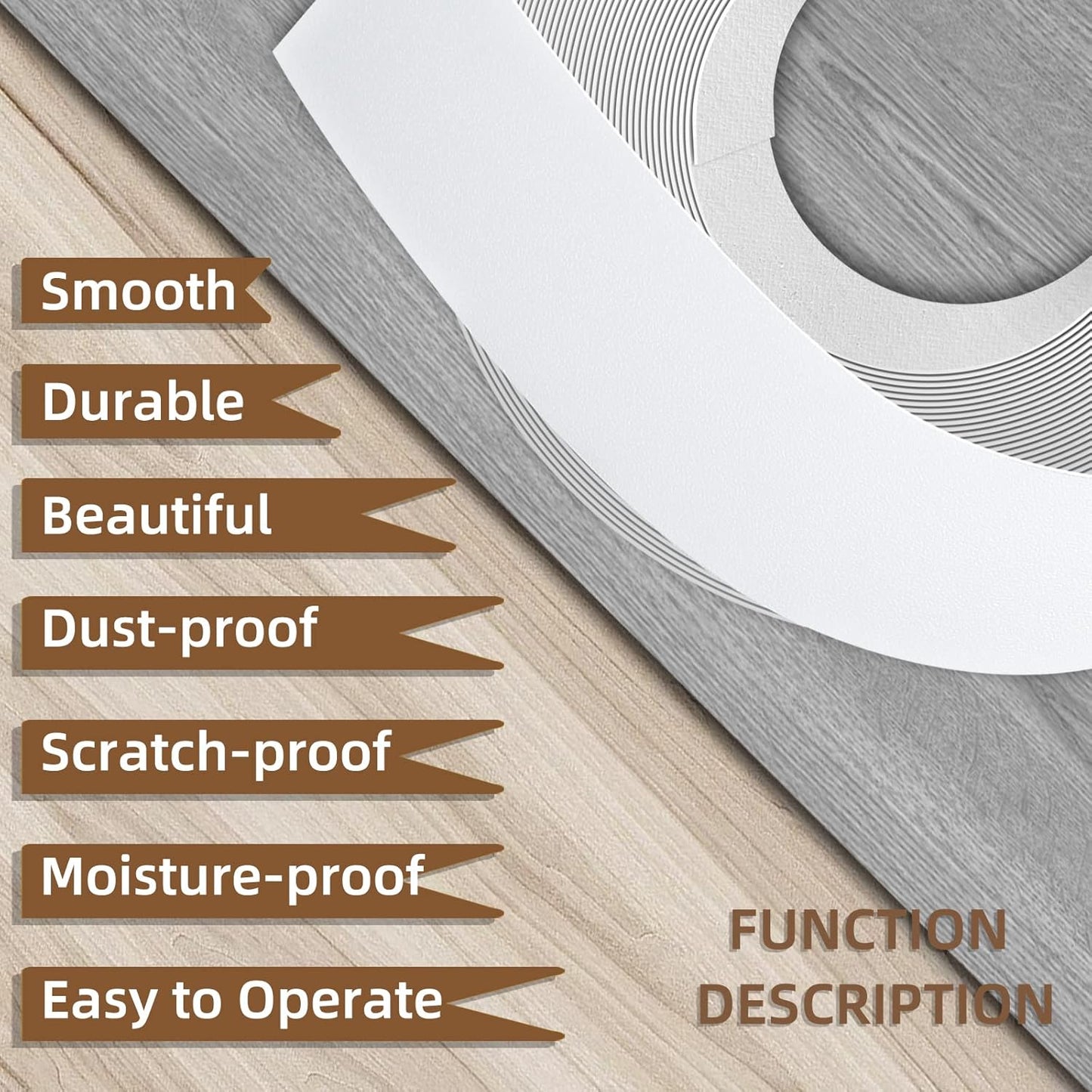 GSCIT Club Melamine Edge Banding, 3/4 inch x 25ft (19mm x 7.6m) White Edge Banding with Hot Melt Adhesive Pre-glued Cabinet Edge Banding Flexible White Veneer Edging for Plywood Furniture Table