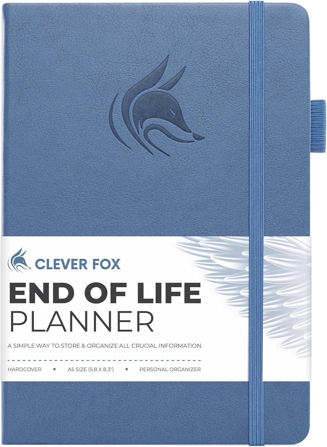 Clever Fox End of Life Planner – Final Arrangements Organizer for Beneficiary, Will Preparation, Last Wishes & Funeral Planning, A5 (Smoke Blue)
