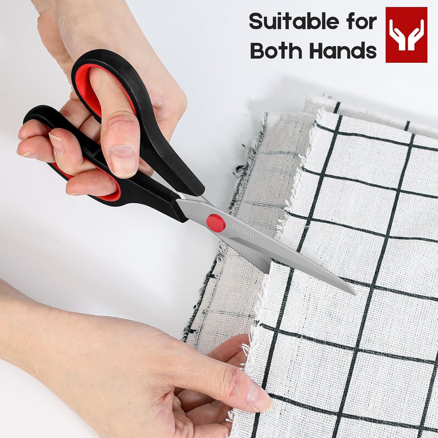 Scissors Bulk black 6-Pack, All Purpose Stainless Steel Sharp Scissors for Office Home General Use Craft Supplies, High/Middle School Classroom Class Older Kids Set, Right/Left