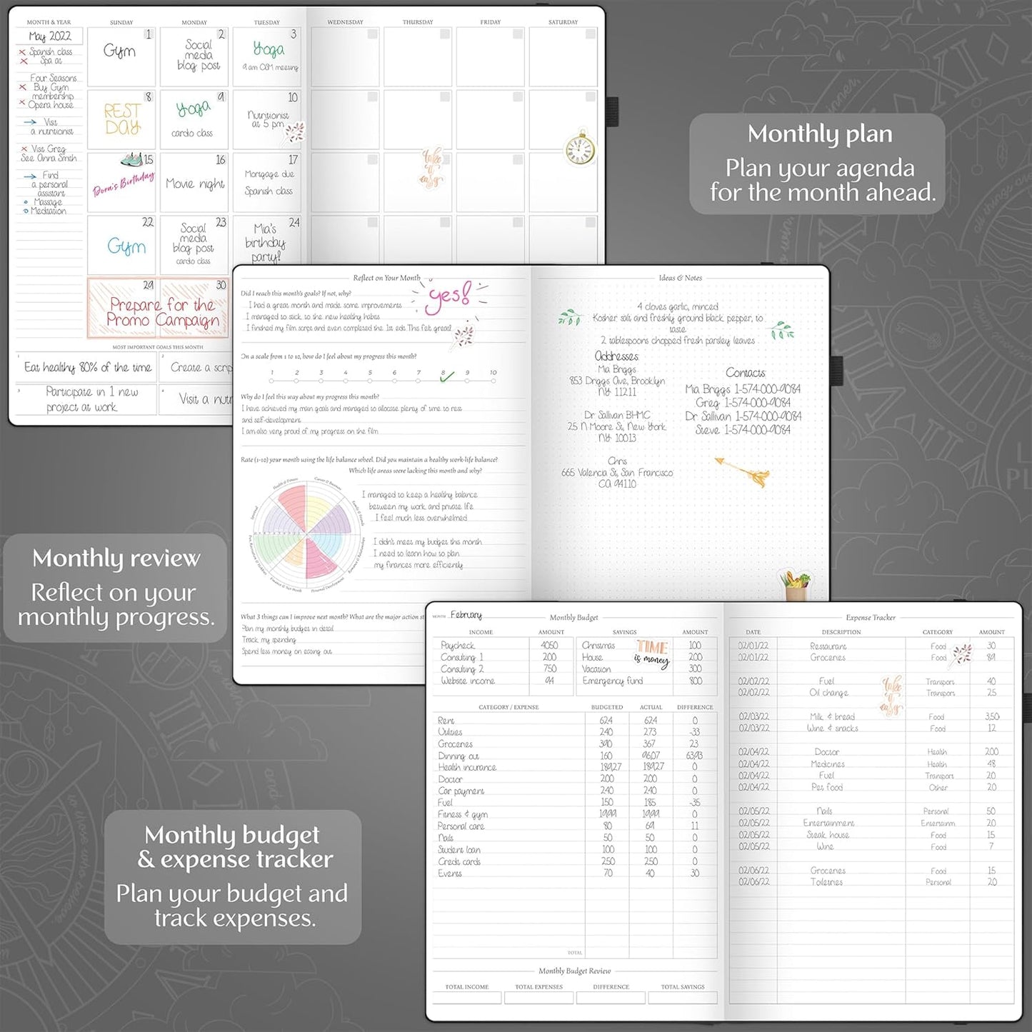 Legend Planner PRO Premium – Large Undated Weekly, Monthly & Budget Planner with Habit Tracker – Life Organizer for Time & Task Management, Goal Setting & Productivity – A4 Size (Black, New Cover)