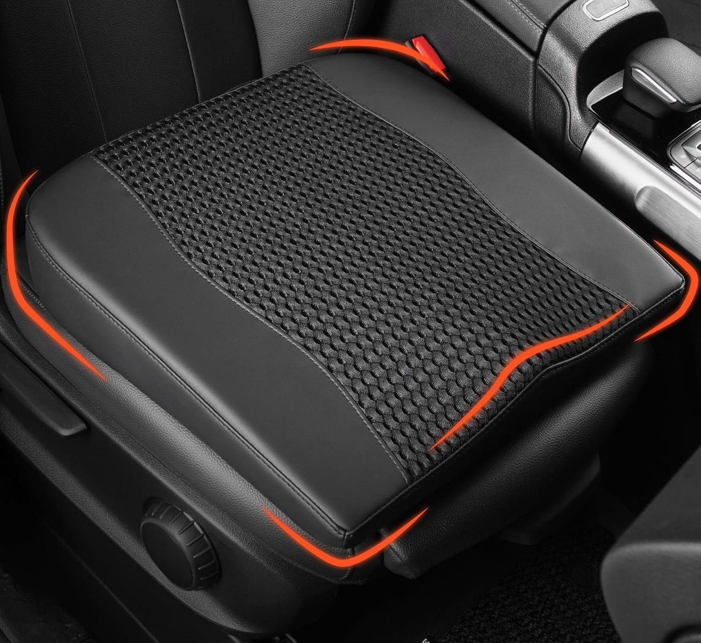 Car Seat Cushion, Comfort Memory Foam Car Cushions for Driving - Sciatica & Lower Back Pain Relief, Driver Seat Pillow for Auto, Office Chair, Wheelchair - 4D Mesh Black