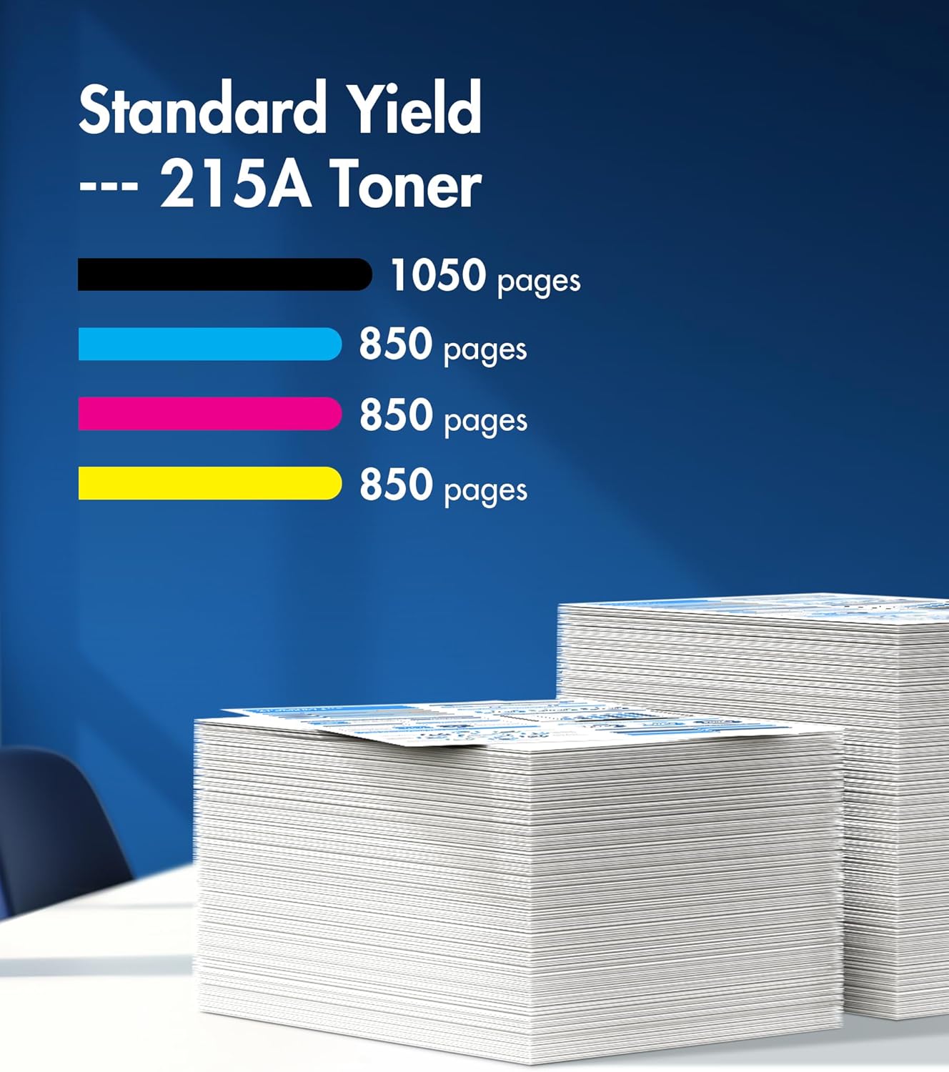 215A Toner Cartridges 4 Pack (with Chip) - Replacement for HP 215A Toner Cartridges, Works with HP Color Laser Jet Pro MFP M183fw M182nw M182n M182nw M155a M155dw Printer | W2310A W2311A W2312A W2313A