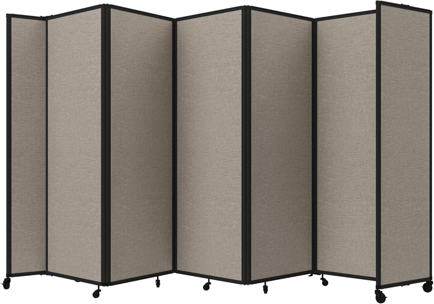 Versare Room Divider 360 Portable Wall Partition | Folding Panels | Large Freestanding Divider | Locking Wheels | Temporary Room Separator