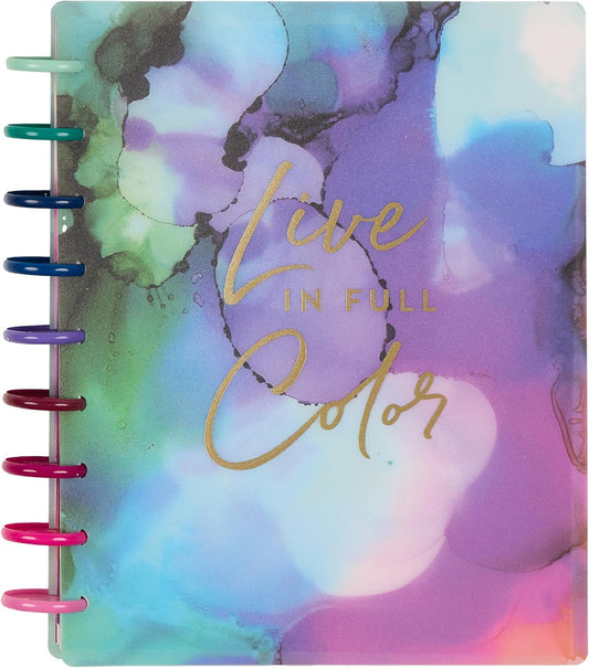 Happy Planner Disc-Bound Planner Jan.–Dec. 2026, Includes 3 Extra Months and 2 Sticker Sheets, Classic Size, 7" x 9.25", Horizontal Layout, Live in Color