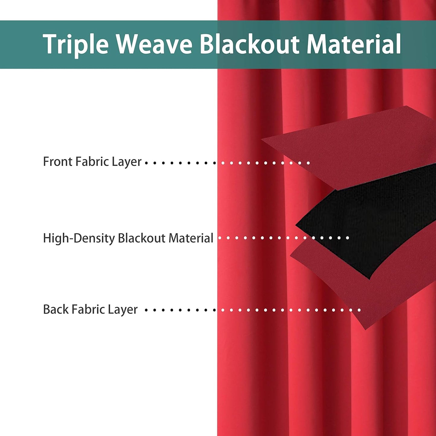 BONZER Room Divider Curtain Total Privacy Wide Blackout Room Darkening Grommet Curtains for Shared Room, 96L x 108W Inch (8L x 9W ft), 1 Panel, Red