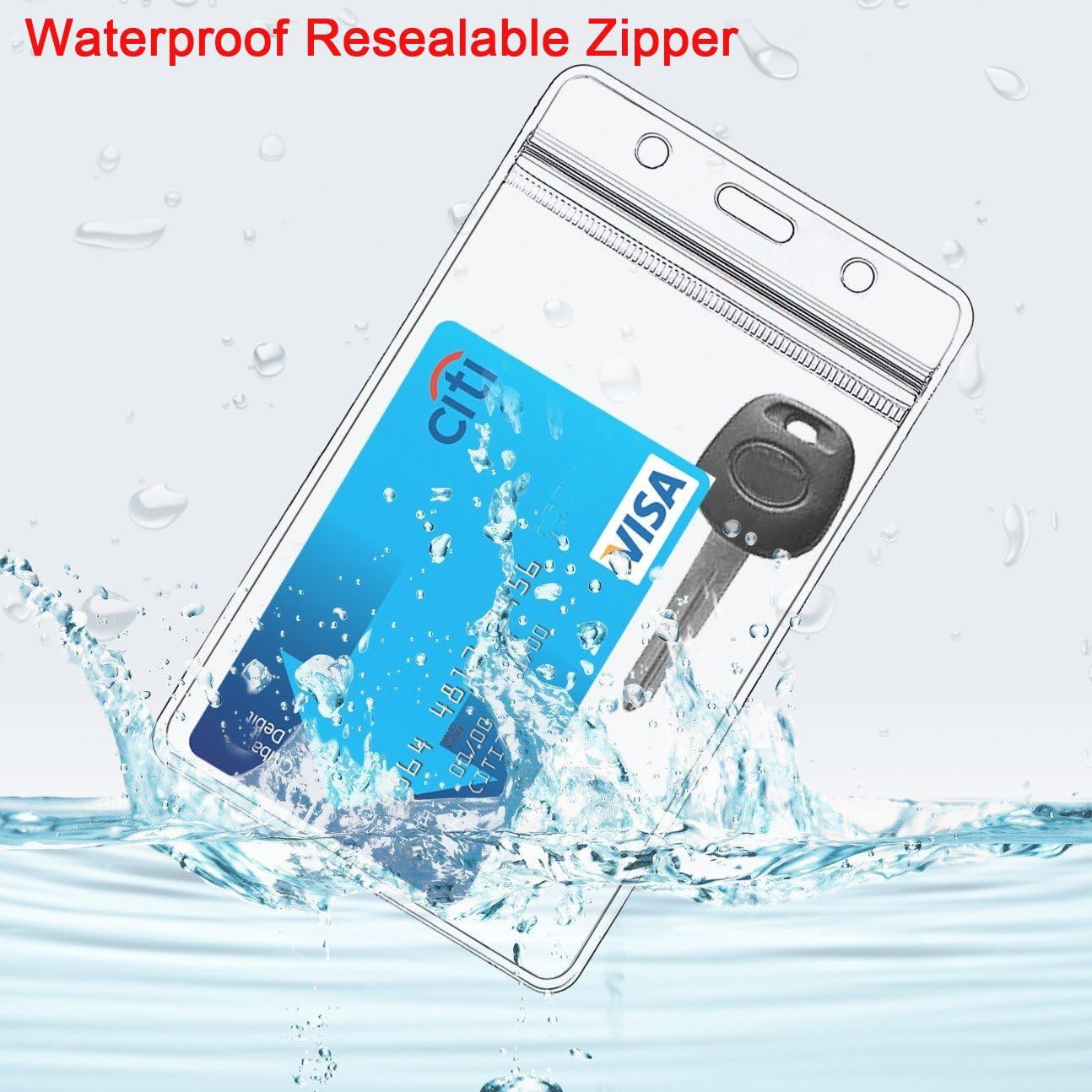 AMUU 12 Pack Vertical Clear Badge Holders Large 4x3 Name Badge Holders Plastic Large Card Protector (Fits 4x3 Nametag Inserts)