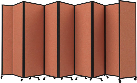 Versare Room Divider 360 Portable Wall Partition | Folding Panels | Large Freestanding Divider | Locking Wheels | Temporary Room Separator