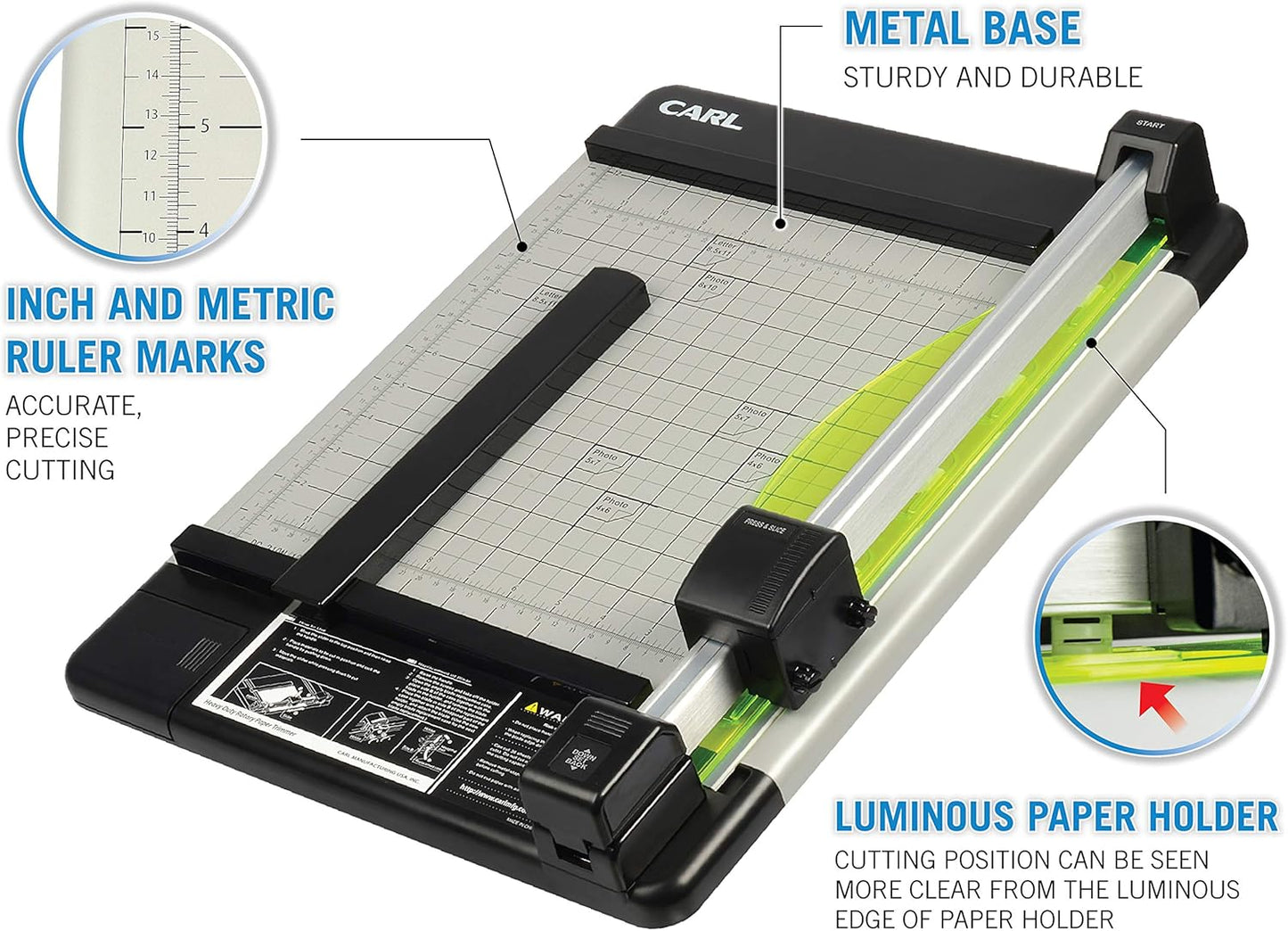 Carl Manufacturing 12210 Heavy-Duty Trimmer 12-Inch 36 Sht Cap. 14-Inch x12-1/4-Inch x3/4-Inch GY