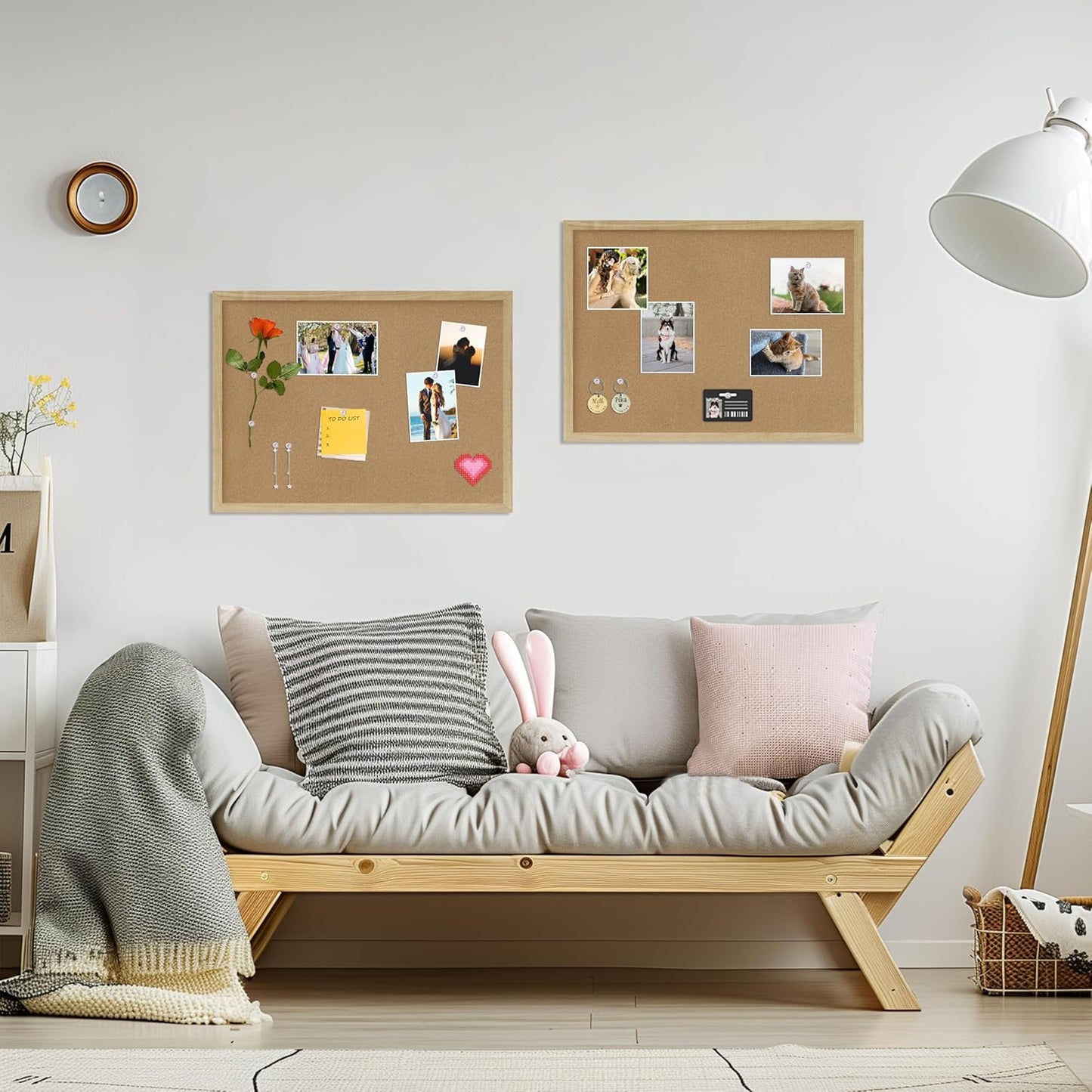 Cork Board Bulletin Board,23x17 Cork Board for Office with Pin Oak Wood Boards,Message Board or Vision Board Decoration.Board Wood 1Pack