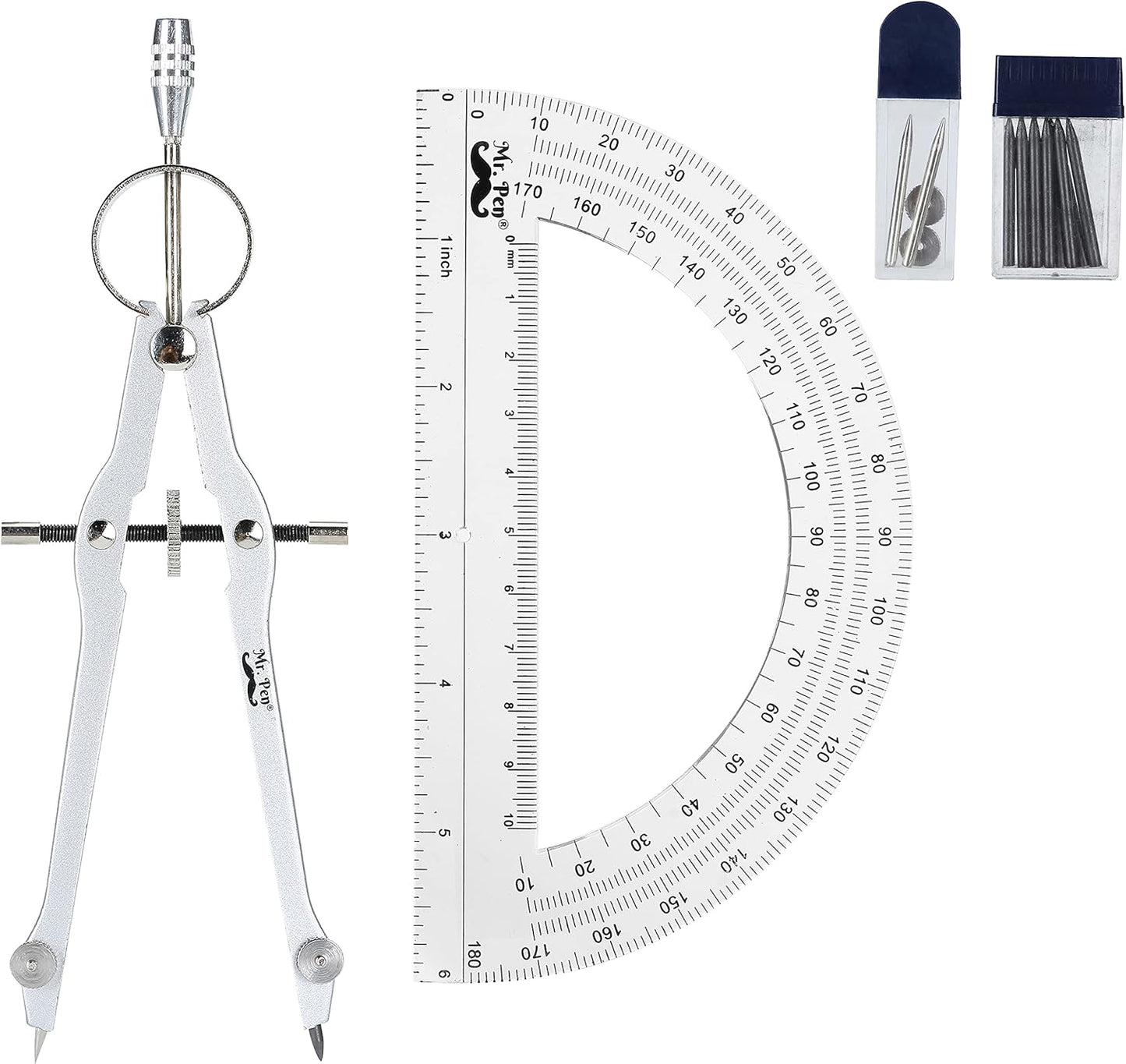 Mr. Pen- Protractor and Compass Set, Compass Protractor Set, Protractor, Compass for Geometry, Math Compass, Compass School, Math Compass and Protractor, Geometry Tools Set, Back to School Supplies