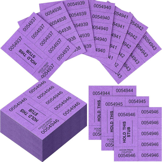 Kosiz 504 Sheets 5 Bid Raffle Ticket with Different Numbers Per Sheet Chinese Auction Tickets for Events Church Basket Auction Silent (Deep Purple)