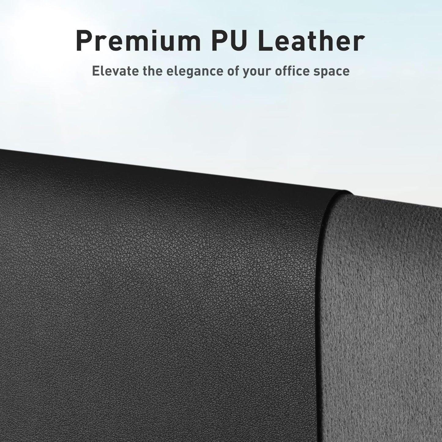 Aothia Leather Office Desk Pad Protector, Non-Slip PU Leather Desk Blotter, Waterproof Laptop Writing Mouse Pad for Office and Home, Black, 31.5" x 15.7"