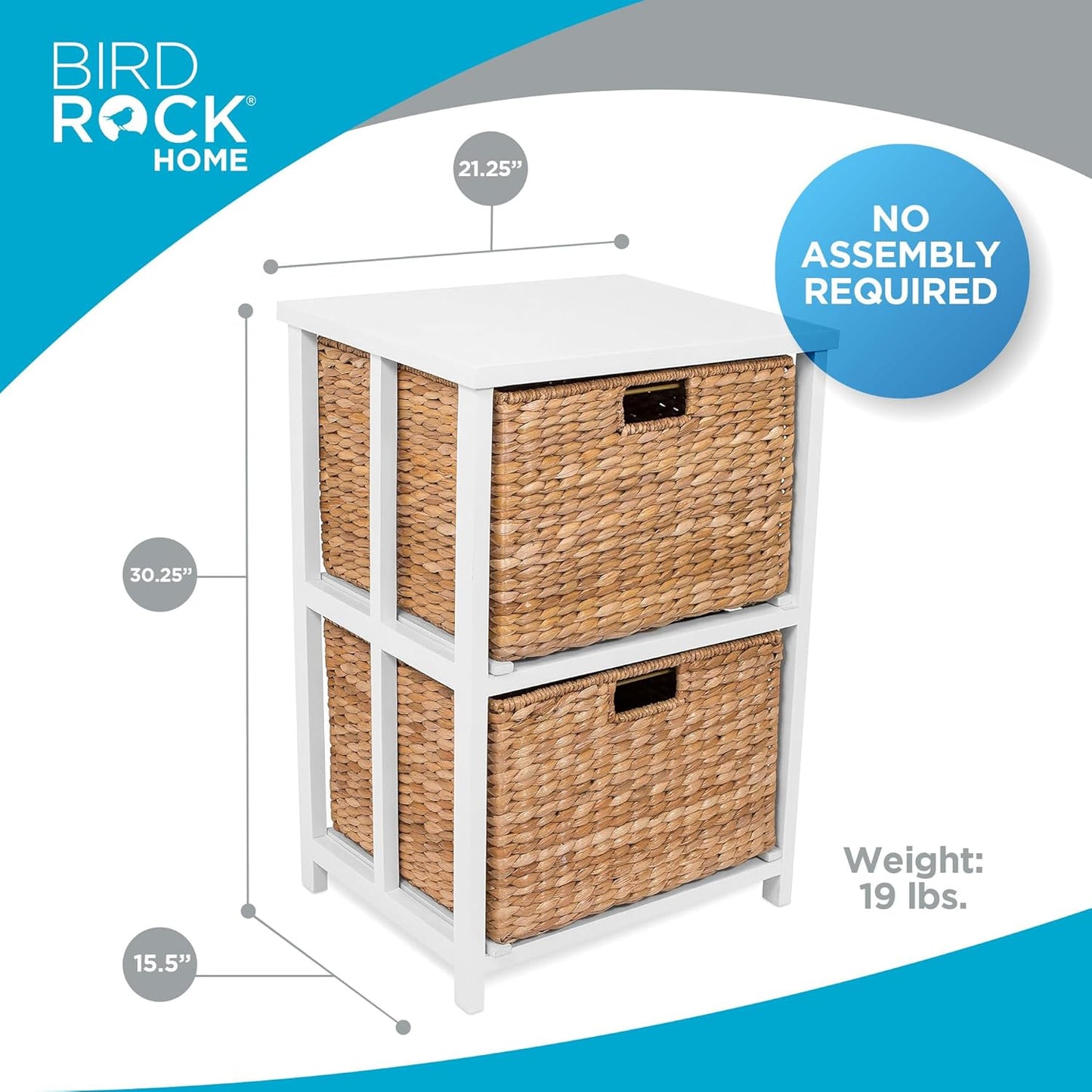 BirdRock Home Havana 2 Tiered file cubby with wood top (Natural)